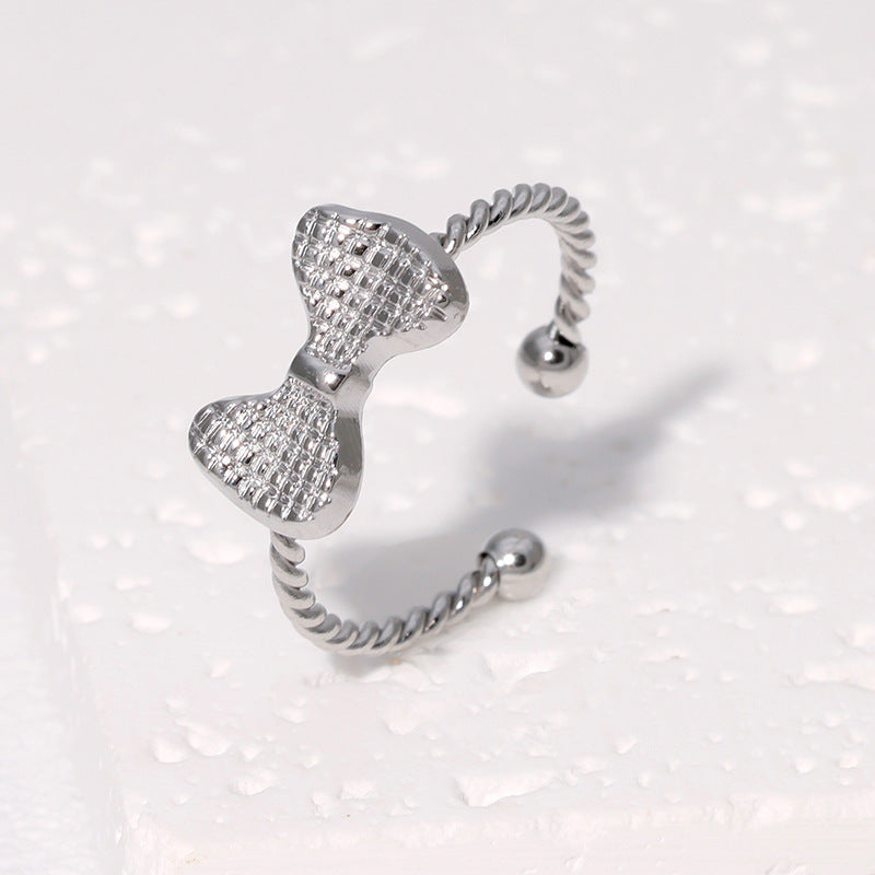 Women's Bow Open Simple Fashion Style Gold Rings