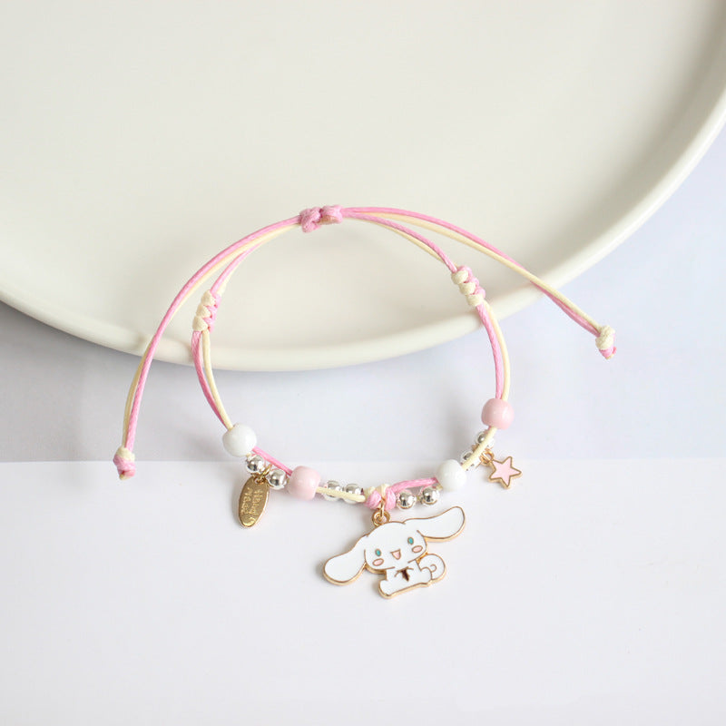 Cartoon Woven Rabbit Couple Girlfriends Campus Bracelets