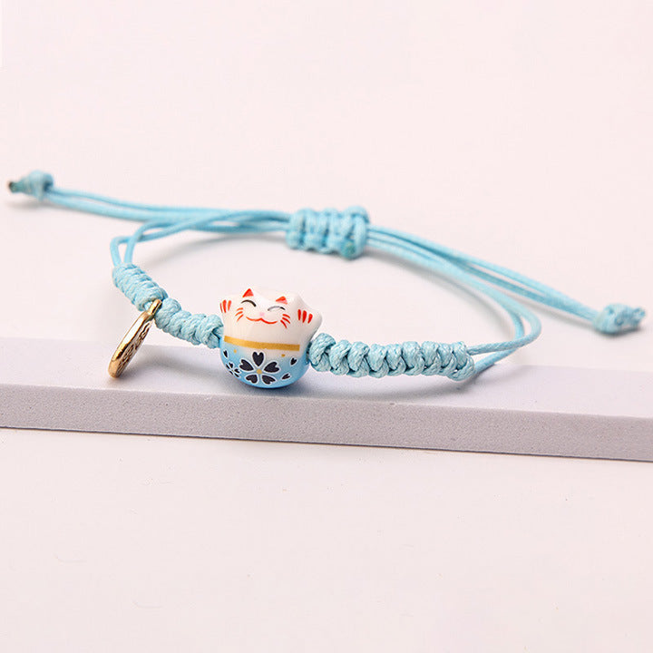 Women's Line Ceramic Fortune Cat Niche Design Bracelets
