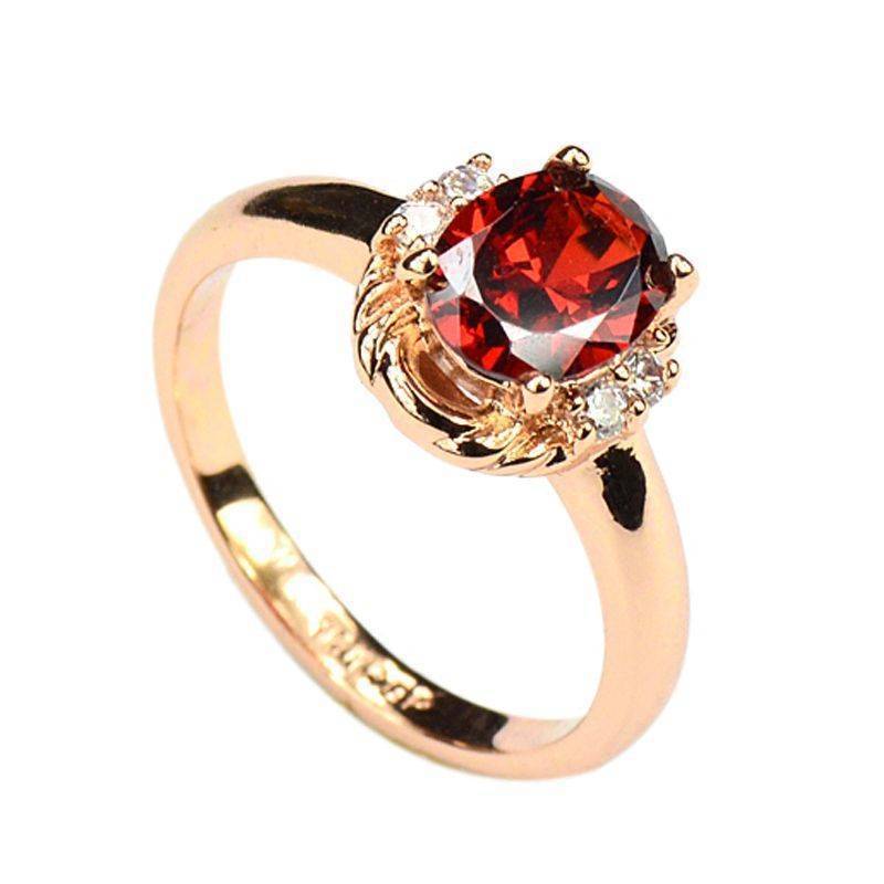 Women's Amethyst Personality Simple Retro Imitation Tourmaline Rings
