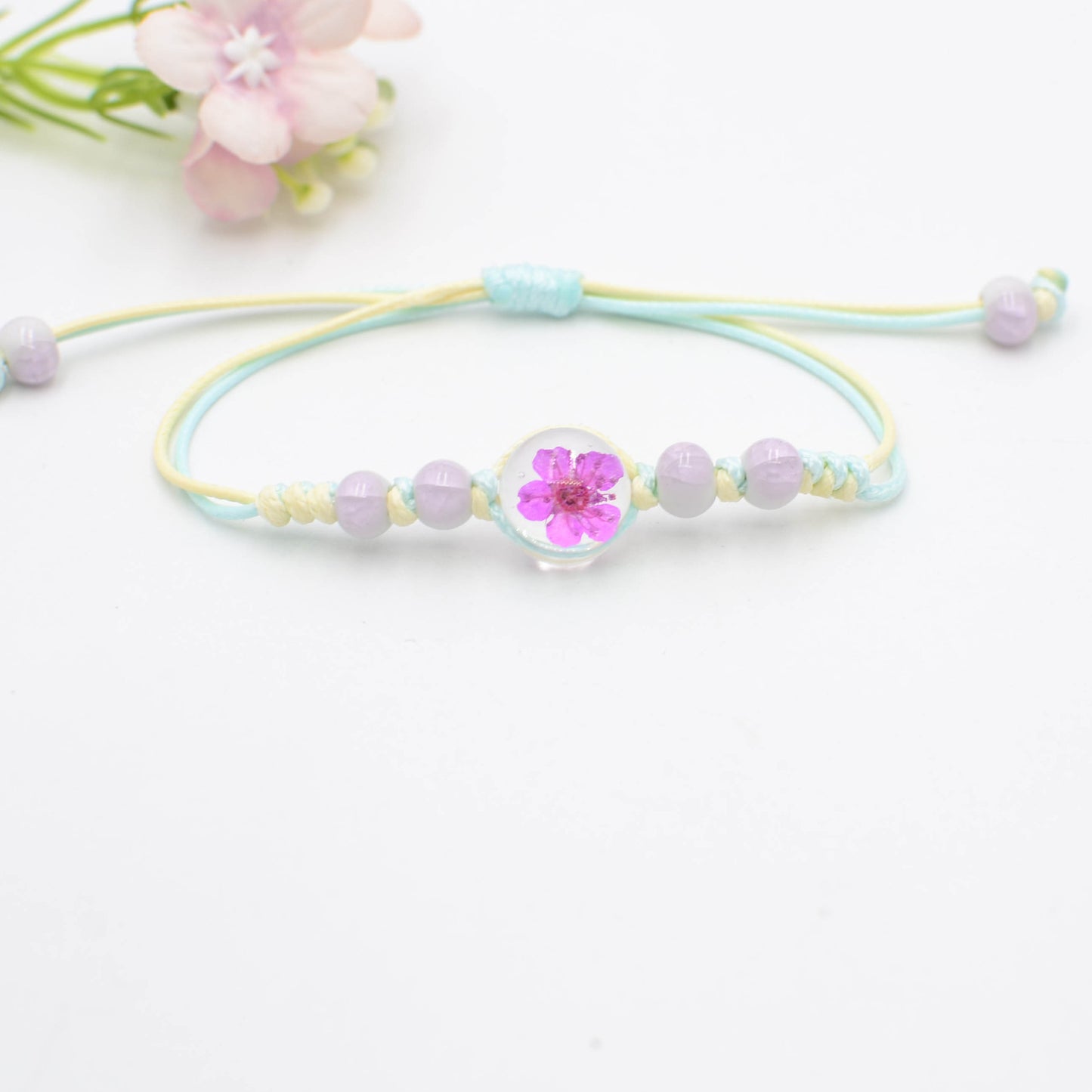 Glass Bead Real Specimen Cherry Blossom Bracelets