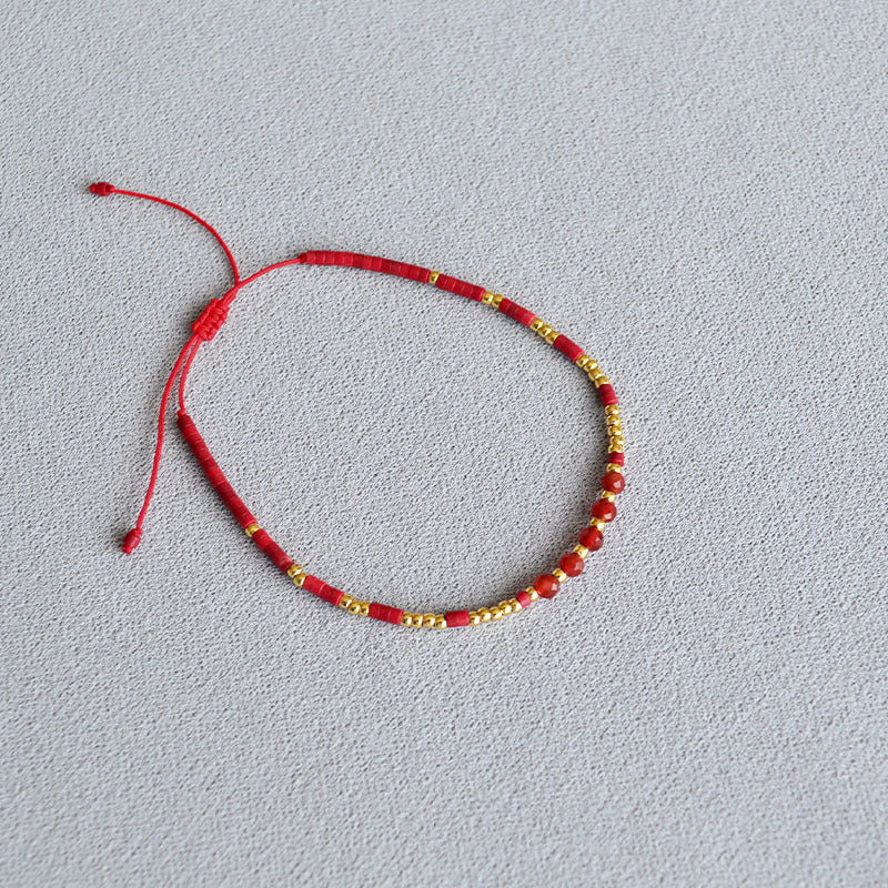 Niche Colorful Warm Bohemian Fresh Bead Real Stone Beaded Bracelets