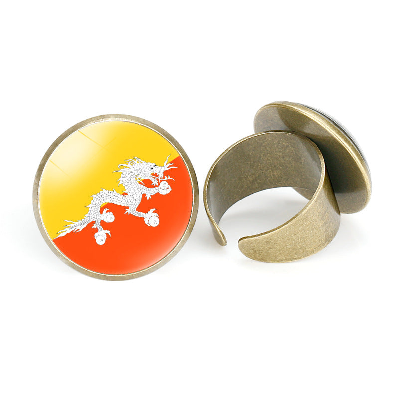 Asian Flags Vintage Open Bahrain Turkey Rings