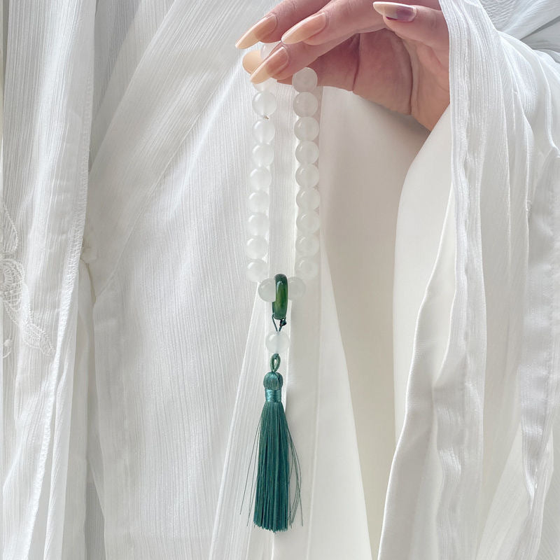 Cui Glazed Stone Flexible Hand Pieces Buddha Bracelets