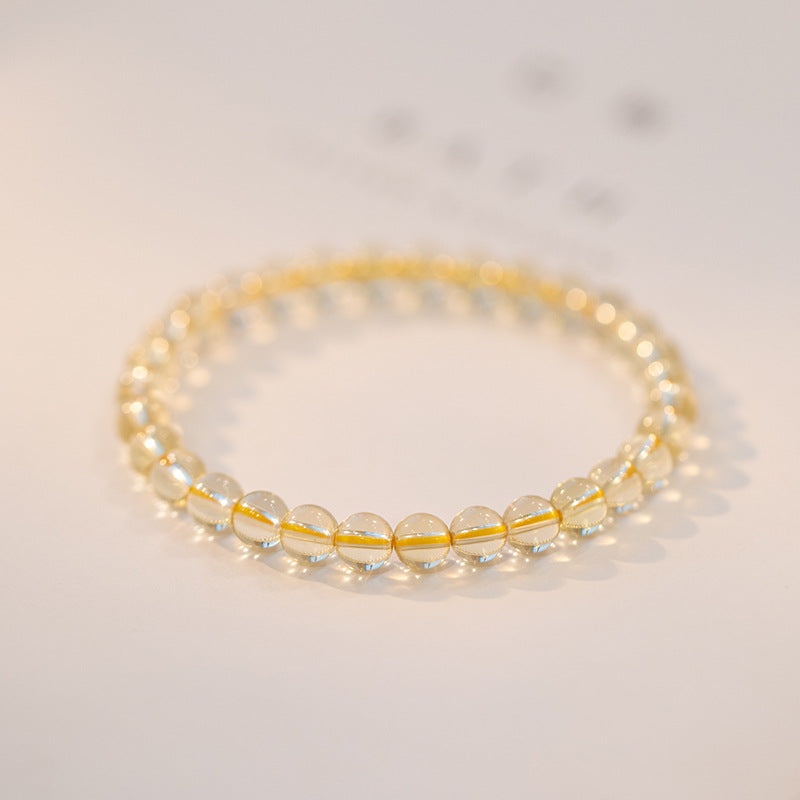 Natural Crystal Gold Rutilated Quartz Beaded Bracelets