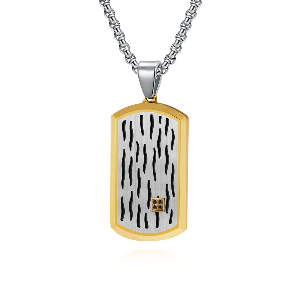 Men's Wave Ripple Series Three-dimensional Bevel Dog Necklaces