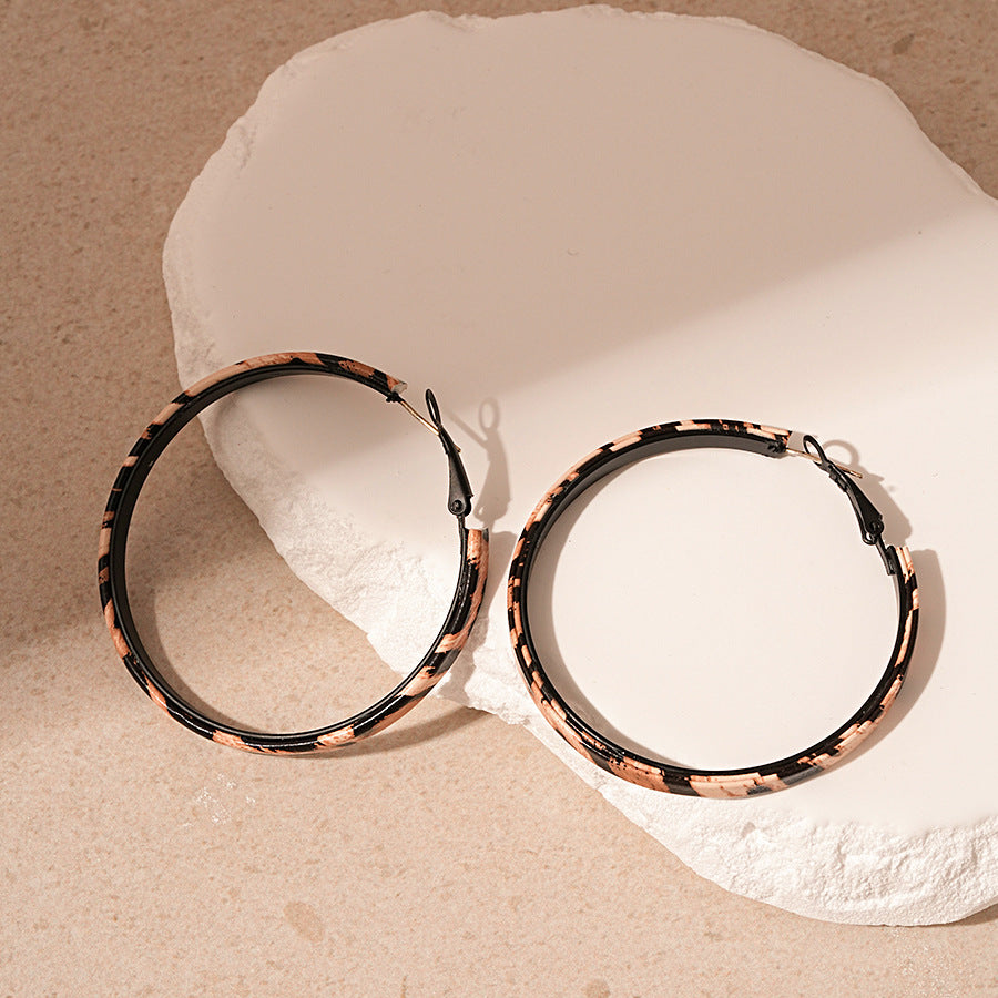 Women's Big Circle Sier Pin Ear Exaggerated Niche Temperament Rings