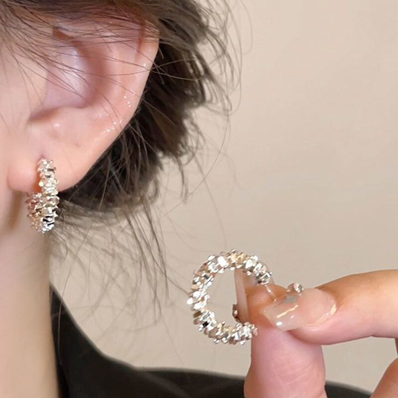 Ear Niche Design Shaped Simple Circle Rings