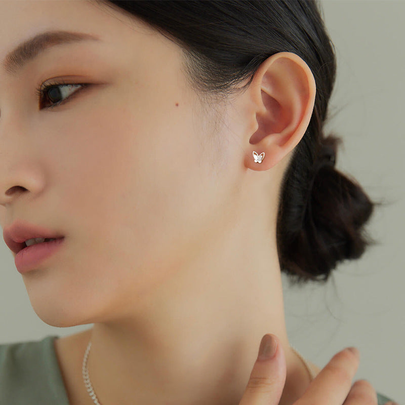 Layer Butterfly Female Temperamental Ear Bone Glossy Before Sleep Earrings