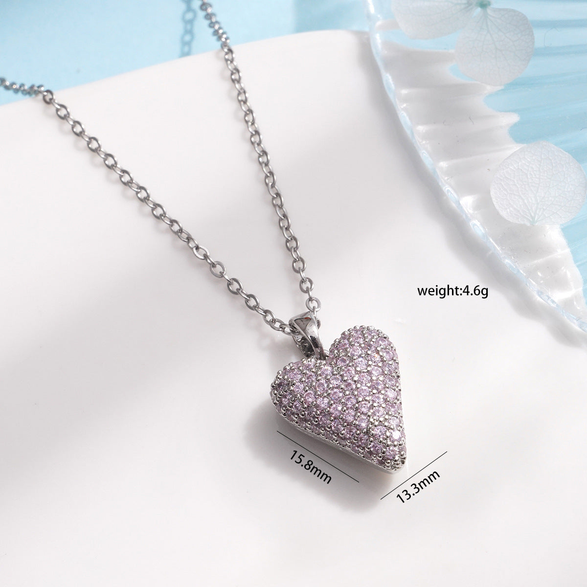Love Crown Female Copper Plated Gold Micro Necklaces