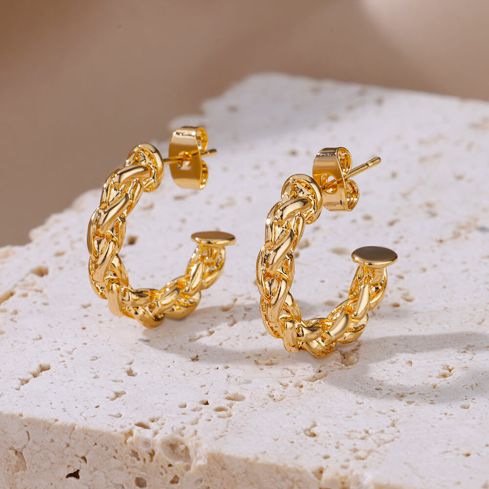 Polygon Mobius Strip Five-pointed Star Hollow Earrings