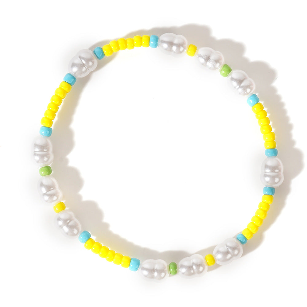 Women's Fashion Style Copper Bead Imitation Pearl Bracelets