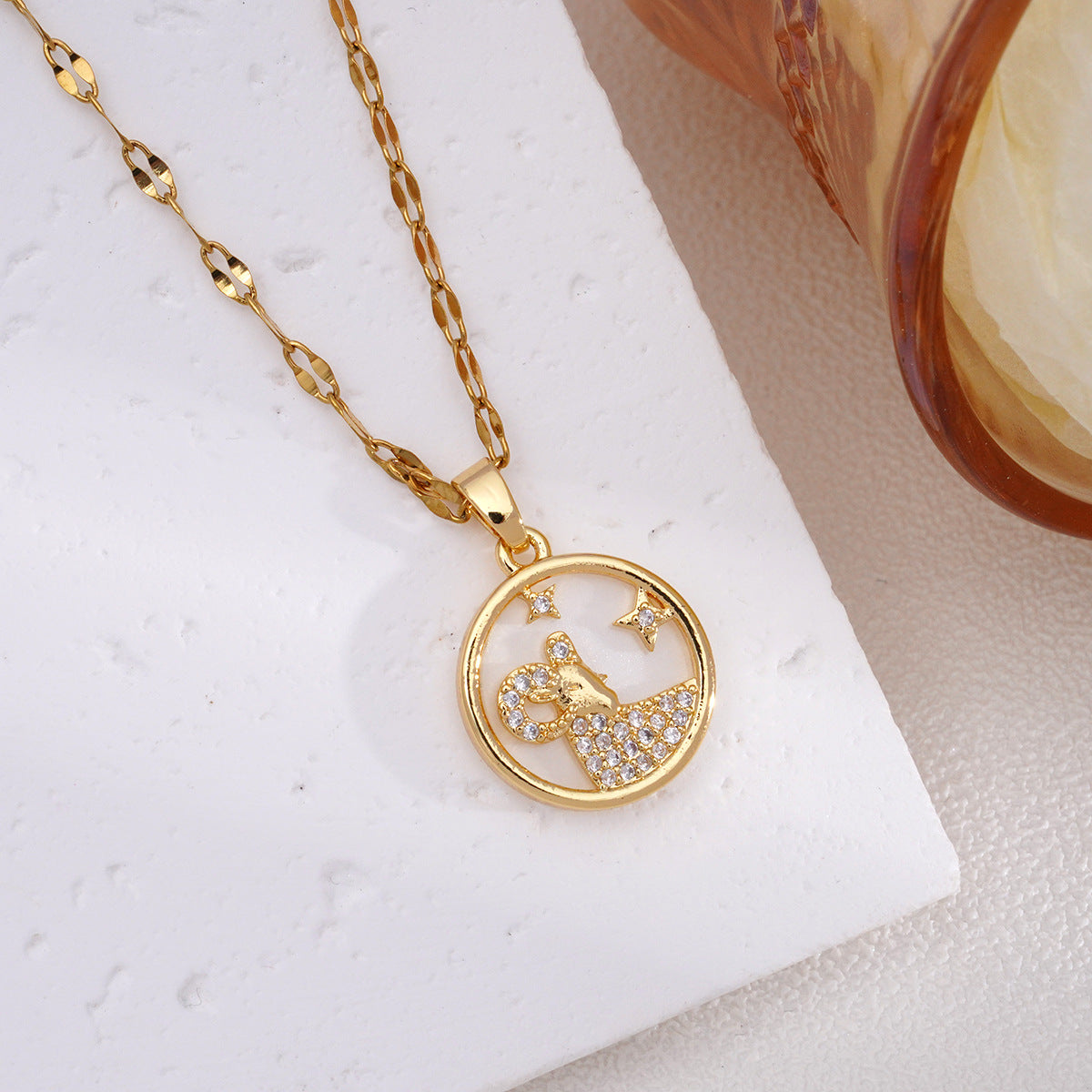 Women's Fashion Twee Constellations Design High-grade Real Gold Necklaces