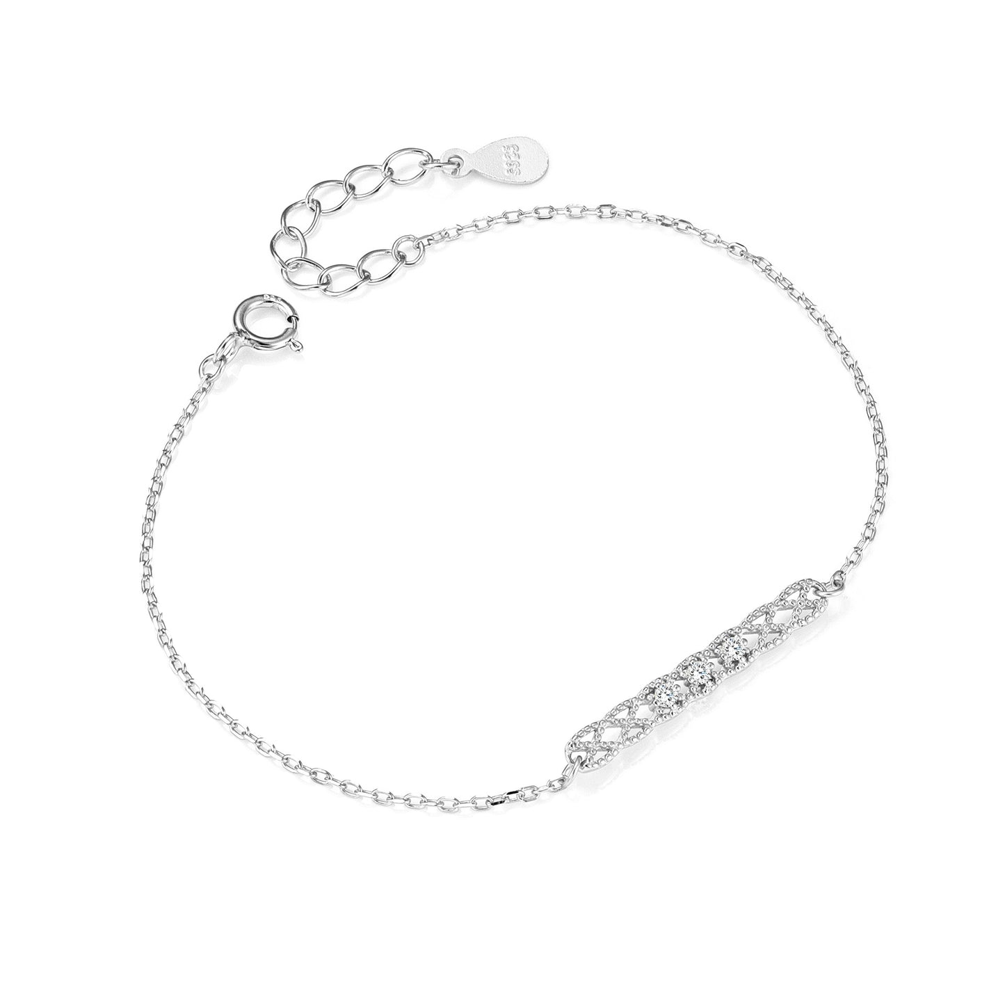 Women's Micro Inlaid Zircon Hollow Lace Design Bracelets