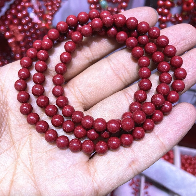 Women's & Men's Purple Gold Sand High Content Crystal Ball Cinnabar Bracelets