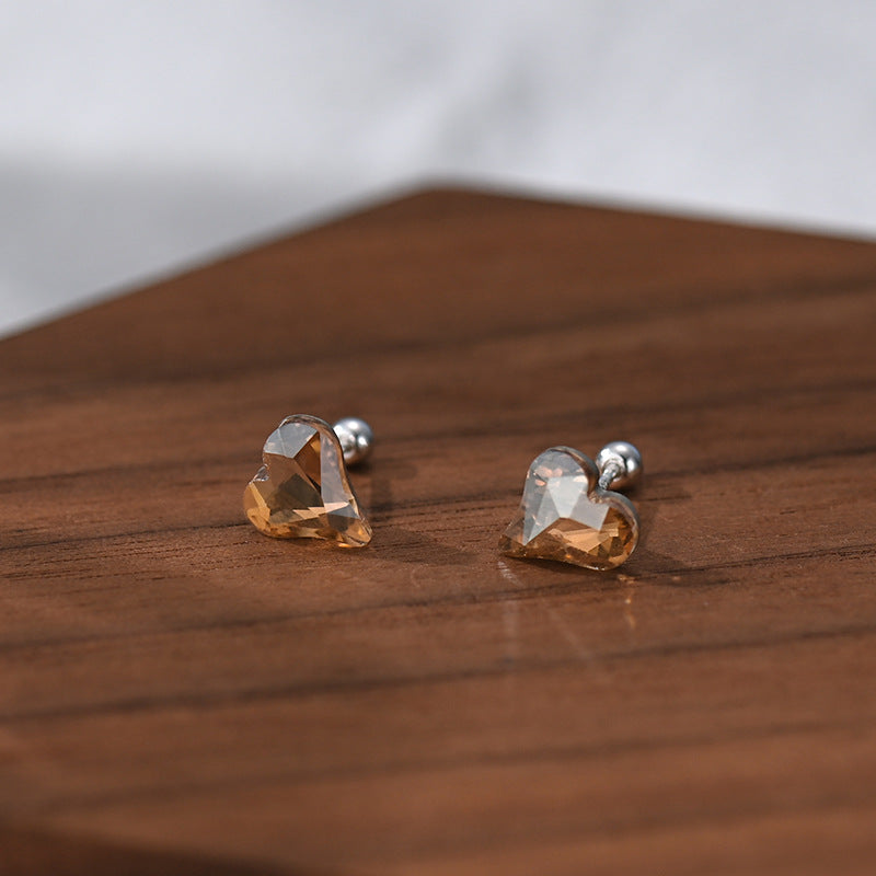 Women's Rhinestone Fashion Sweet Colorful Twist Screw Earrings