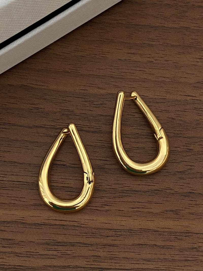 Niche Design Sier Lines Ear Clips Earrings