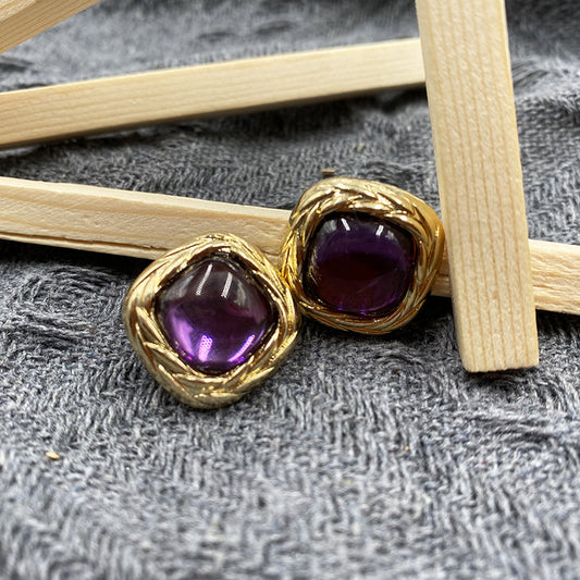 Women's Square Western Style Light Luxury Minority Earrings