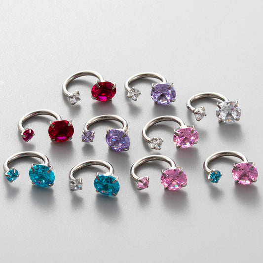 Screw Horseshoe Ear Bone Pin Flash Earrings