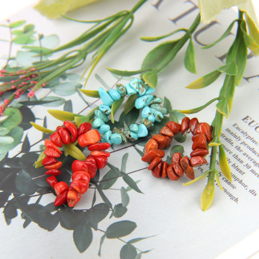 Personality Handmade Wear Natural Gravel Elastic Rings