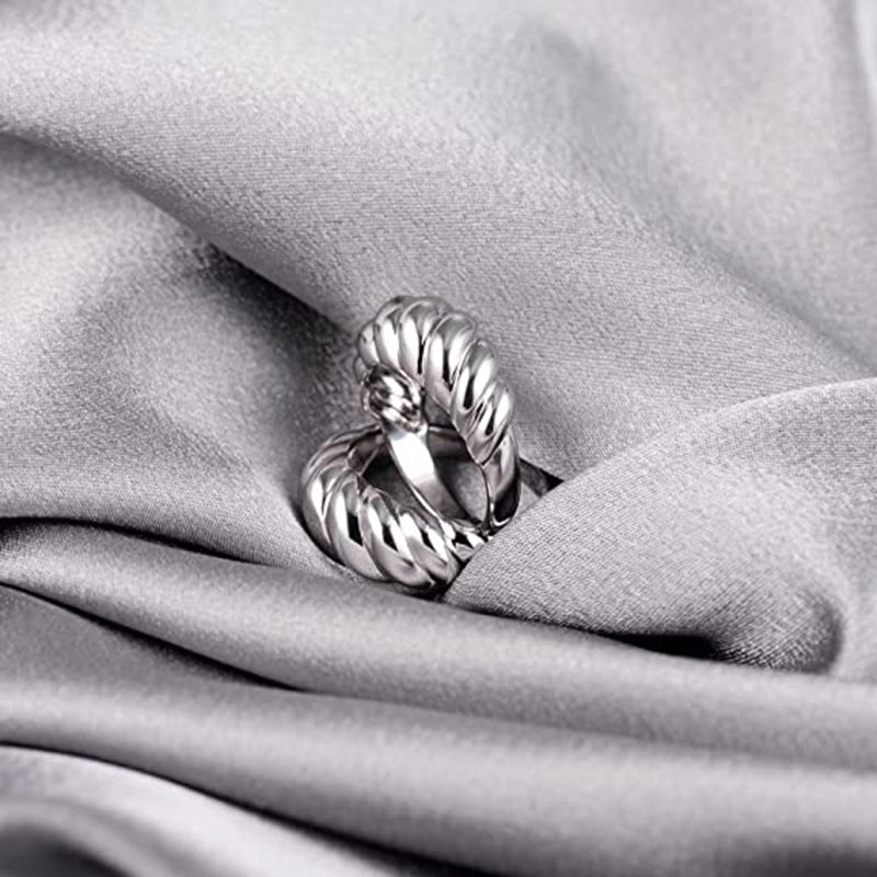 Star Twist Thread Horn Bread Creative Rings
