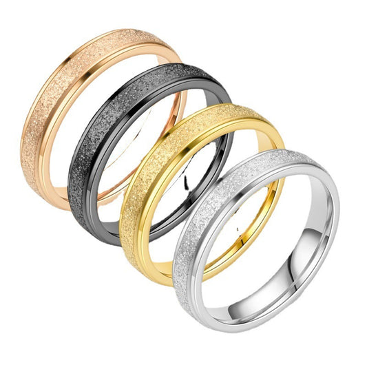 Titanium Steel Frosted Female Temperamental Minority Rings