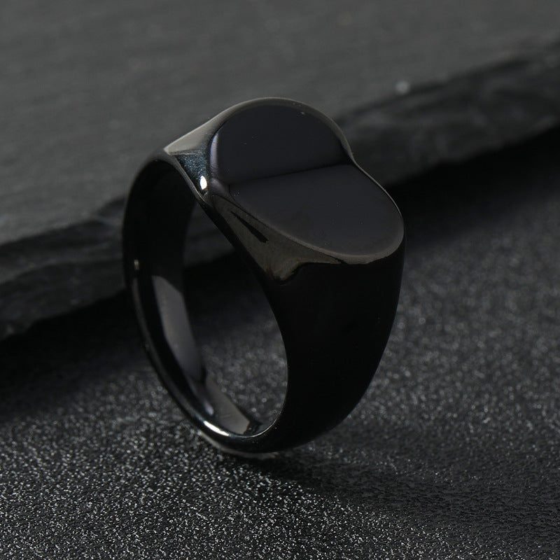 Women's & Men's Titanium Steel Casting Geometric Glossy Stainless Rings