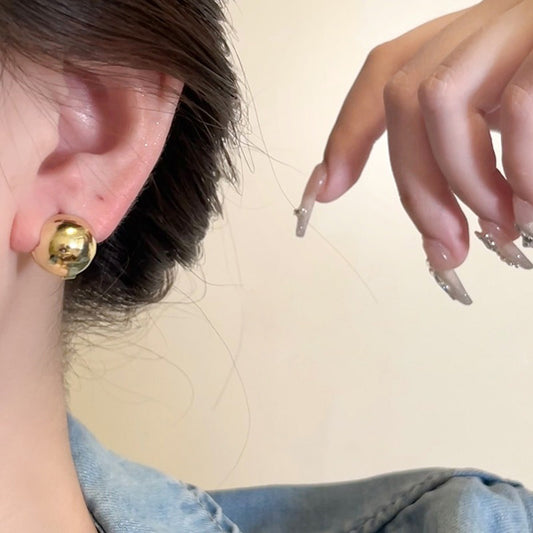 Simple Ball Ear Design Frosty Advanced Rings