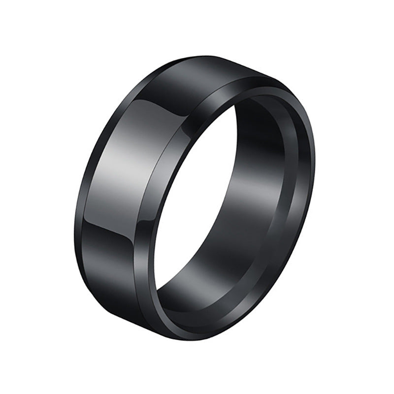 Style Simple Glossy Couple Pair Of Titanium Rings