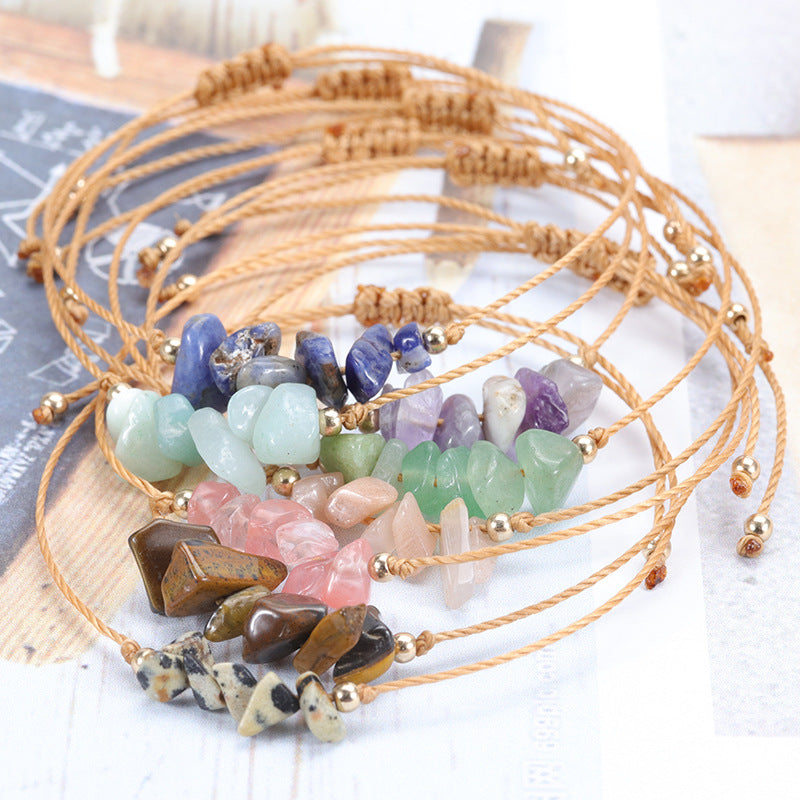Gravel Summer Irregular Rough Stone Wax Bracelets