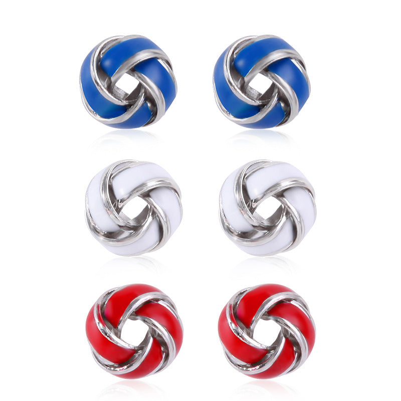 Alloy Dripping Oil Stars Stripes National Rings