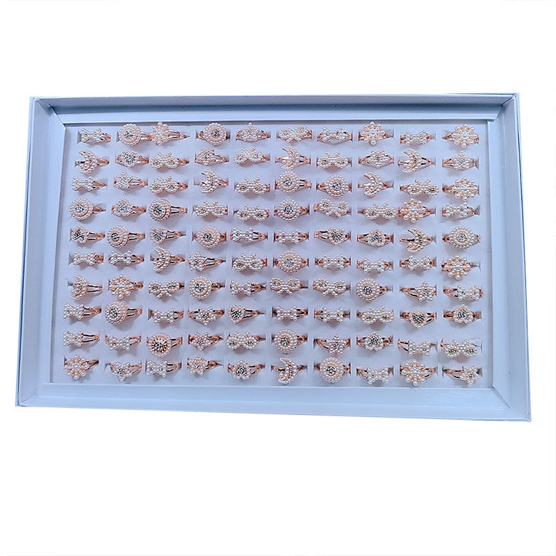 Gold-plated African Plastic Pearl Accessories More Rings