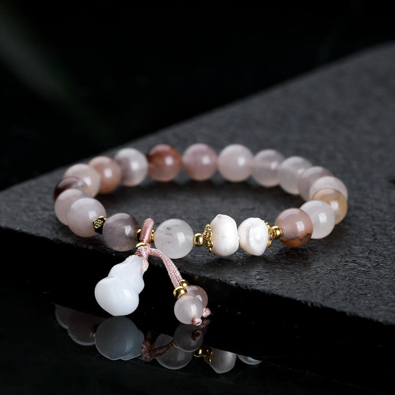 Women's Natural Jade Safety Buckle Colored Beaded Bracelets