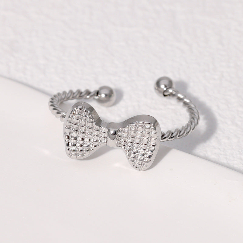 Women's Bow Open Simple Fashion Style Gold Rings