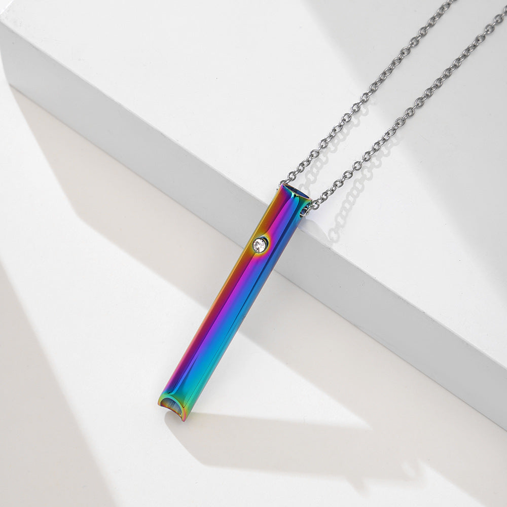 Whistle Adjustable Breath Relieve Anxiety Stainless Necklaces