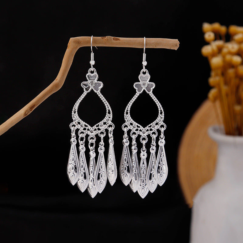 Sier Family Minority Ethnic Style Tourist Attractions Earrings
