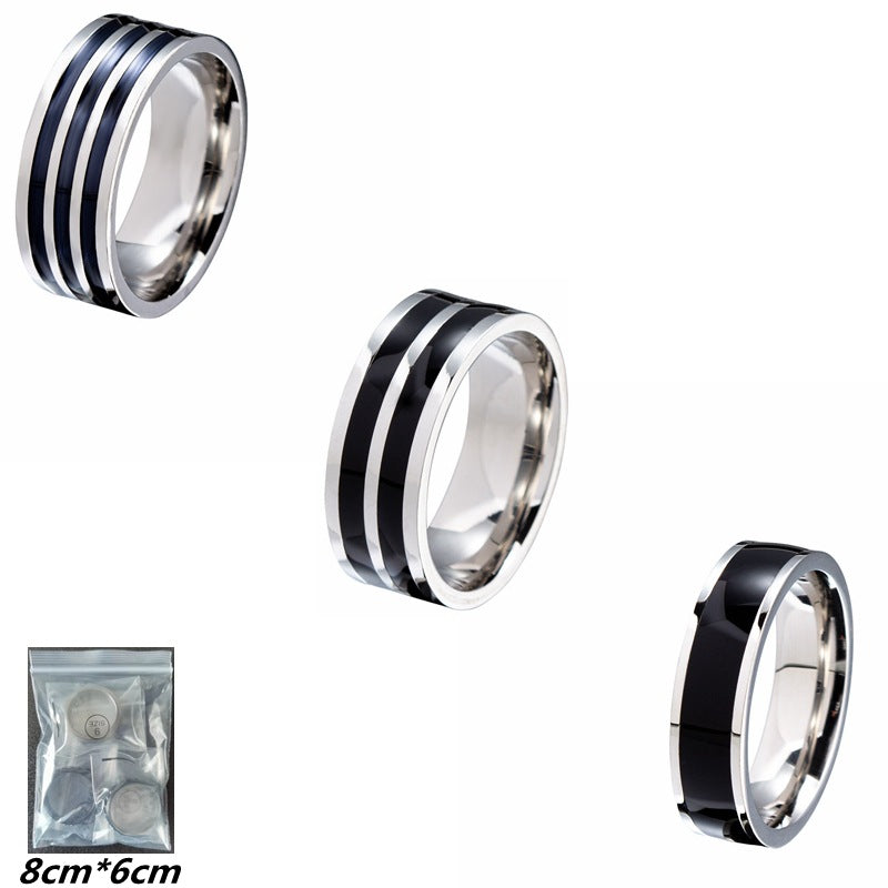 Charming Wind Ornament Couple Titanium Steel Rings