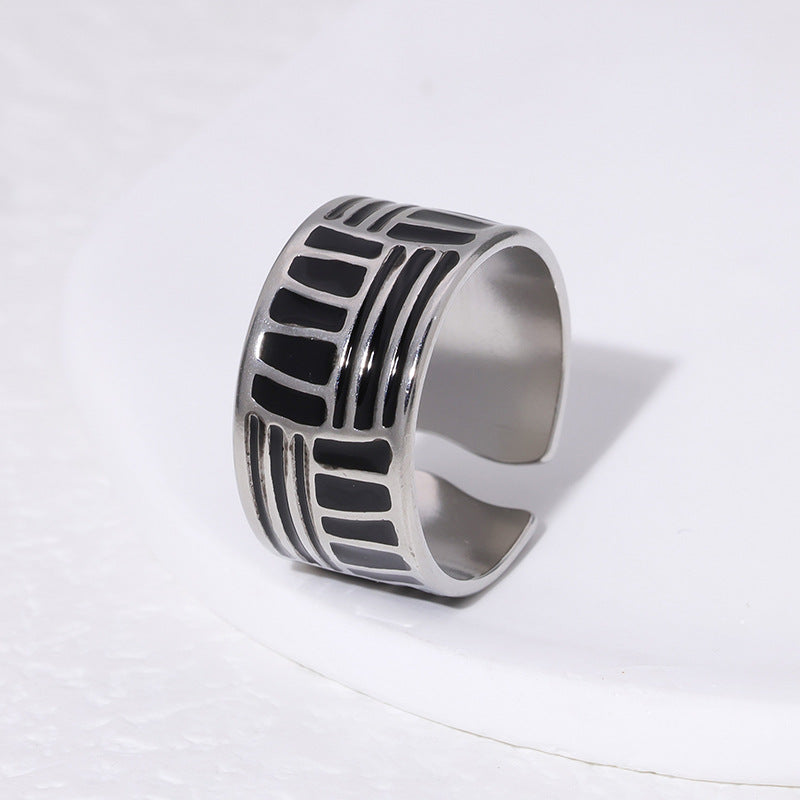 Men's Open Drop Oil Unique Design Street Rings
