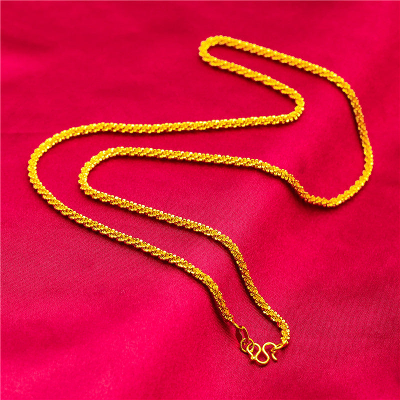 Women's Vietnam Placer Gold Live Broadcast Lengthening Chain Twist Necklaces
