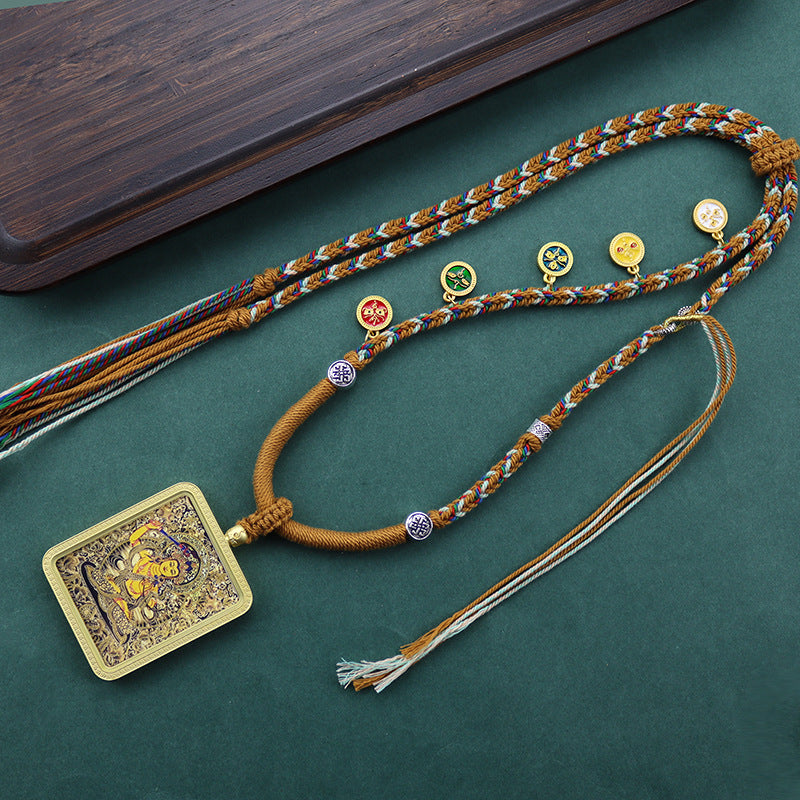 Hand Painted Golden Outline Eight Patron Necklaces