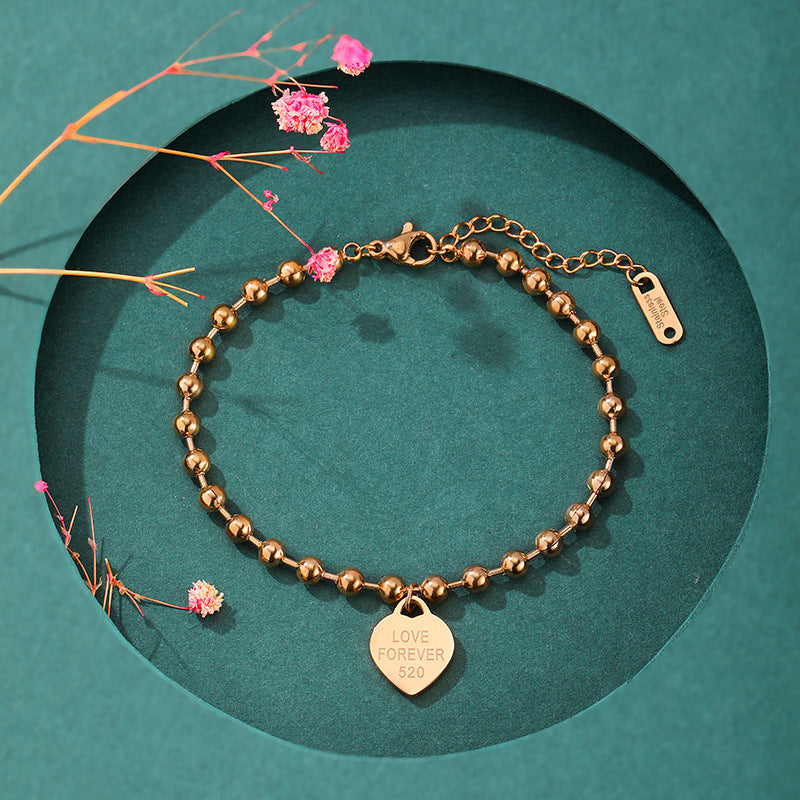 Titanium Steel No Fading Beads Chain Bracelets