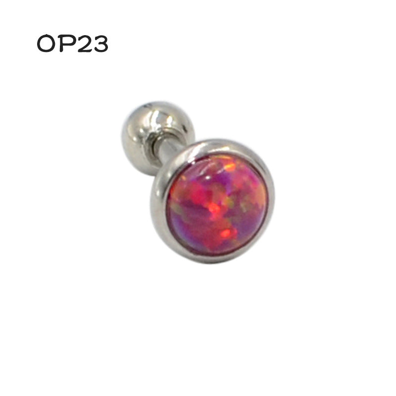 Steel Opal Puncture Fire Color Australian Earrings