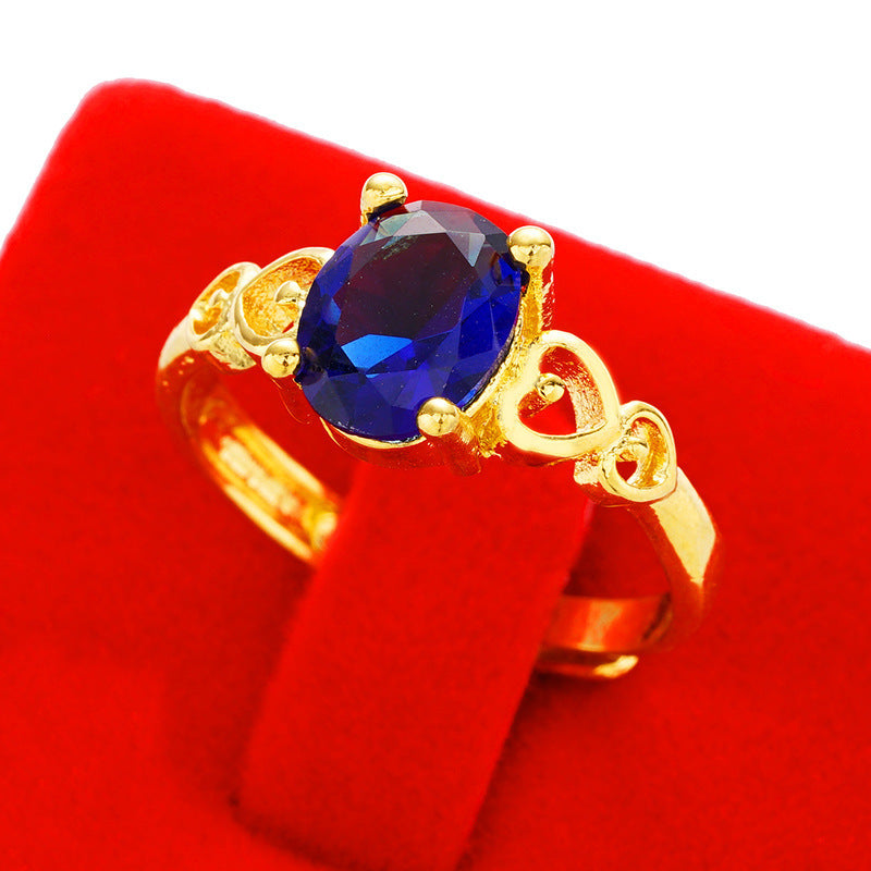 Women's Imitation Diamond Colored Gemstone No Color Rings