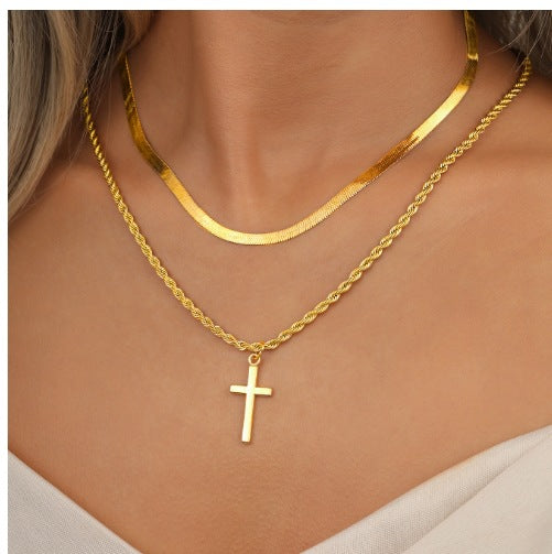 Women's Snake Bones Chain Cross Fashion Like Necklaces