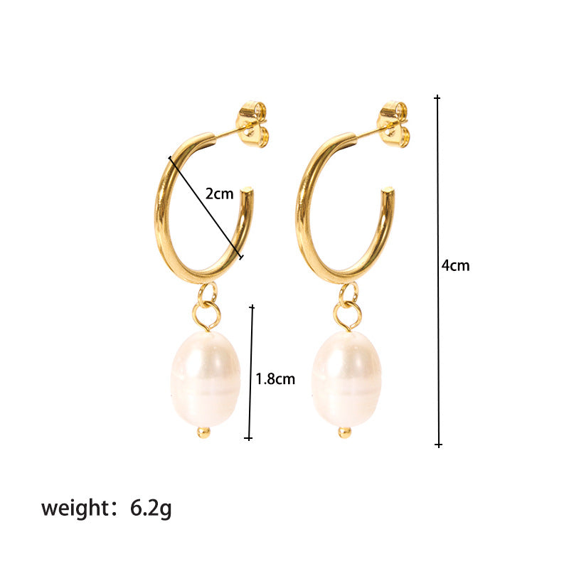 French Natural Pearl Light Luxury High-grade Earrings