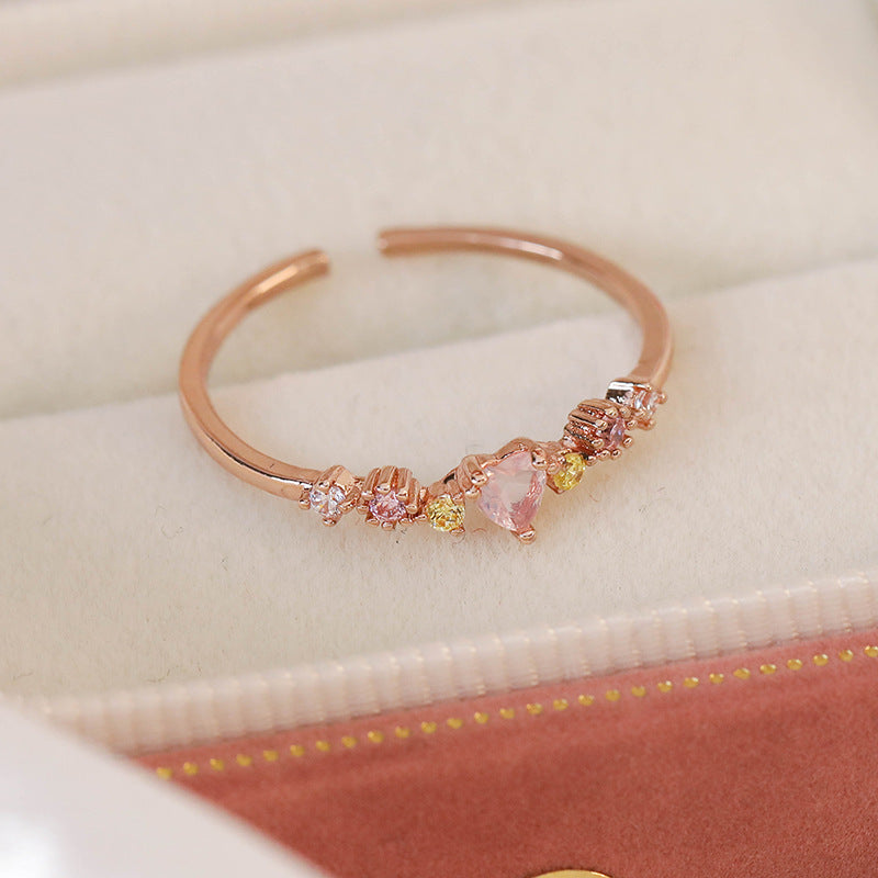 Micro Inlaid Zircon Niche Design Adjustable Rings