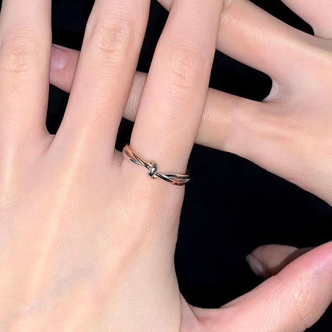 Strip Couple Trendy Niche Design Premium Light Rings