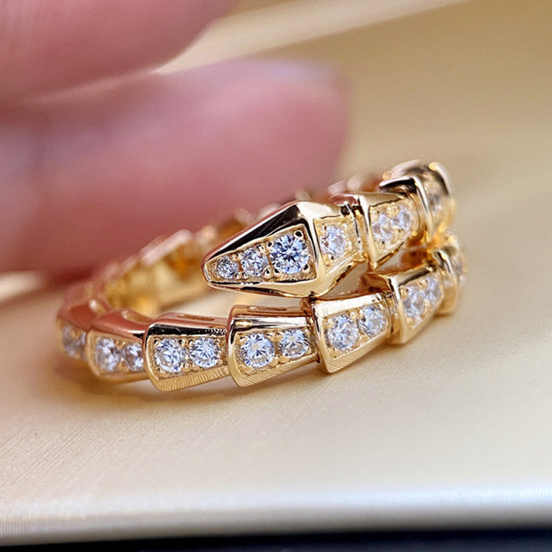 Style Imitation Sier Snake Bone Full Open Rings