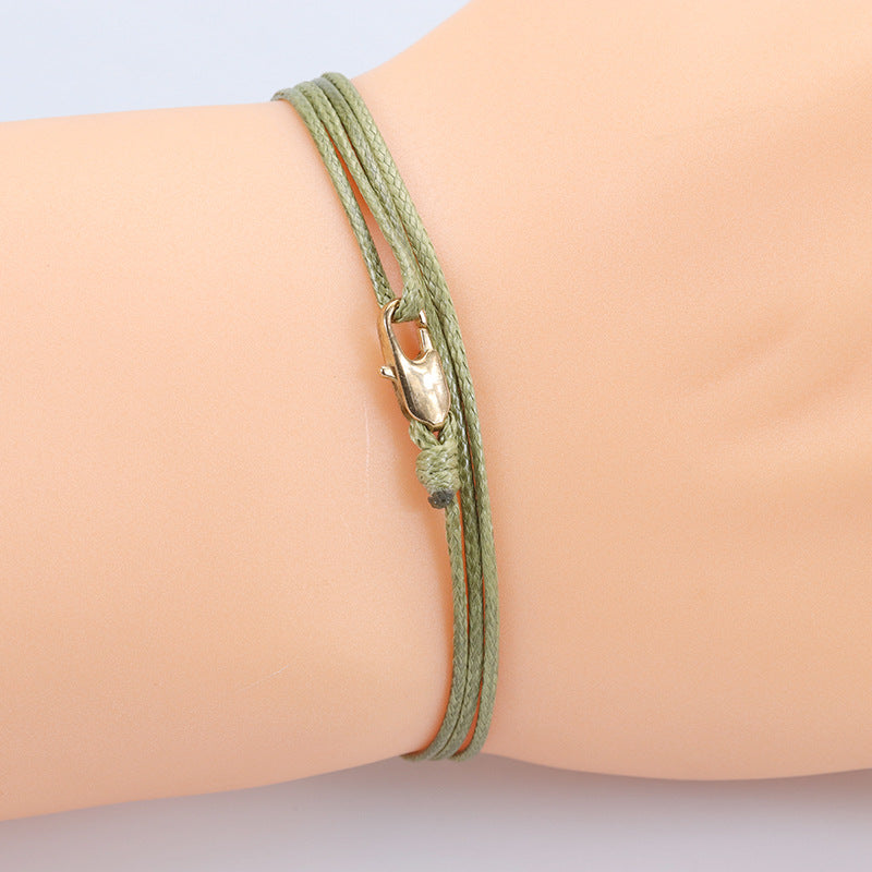 Men's Simple Carrying Strap Wax Line Fashion Bracelets
