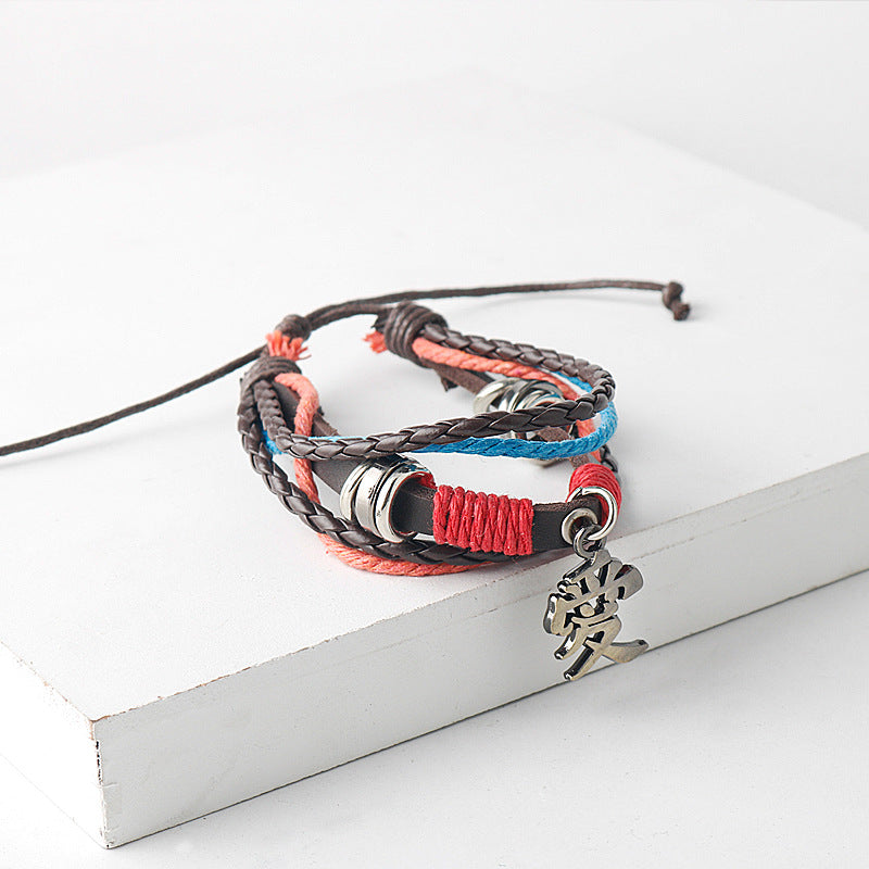 One Piece Death Note Logo Leather Bracelets